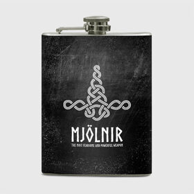 Фляга с принтом Mjolnir , металлический корпус | емкость 0,22 л, размер 125 х 94 мм. Виниловая наклейка запечатывается полностью | mjolnir | викинг | молот | мьёльнир | символ | скандинавия | тор | язычество