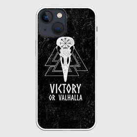 Чехол для iPhone 13 mini с принтом Victory or Valhalla ,  |  | вальхалла | викинг | ворон | символ | скандинавия | череп | язычество
