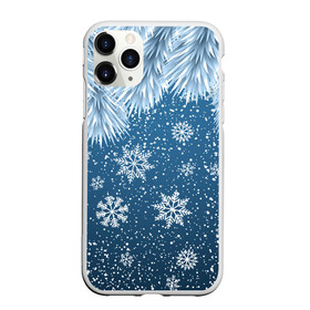 Чехол для iPhone 11 Pro Max матовый с принтом Снежное Настроенние , Силикон |  | Тематика изображения на принте: елочные иголки | новый год | рисунок | снег | снежинки