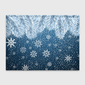 Обложка для студенческого билета с принтом Снежное Настроенние , натуральная кожа | Размер: 11*8 см; Печать на всей внешней стороне | Тематика изображения на принте: елочные иголки | новый год | рисунок | снег | снежинки