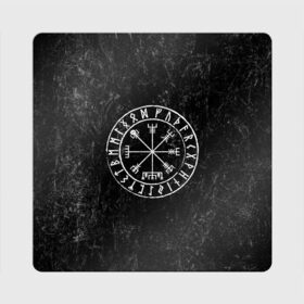 Магнит виниловый Квадрат с принтом Вегвизир , полимерный материал с магнитным слоем | размер 9*9 см, закругленные углы | амулет | вегвизир | викинги | руны | символ | скандинавия | язычество