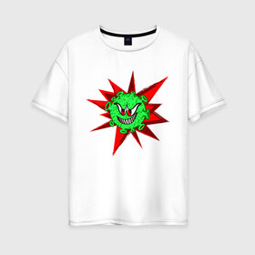 Женская футболка хлопок Oversize с принтом Вирус , 100% хлопок | свободный крой, круглый ворот, спущенный рукав, длина до линии бедер
 | covid 19 | валюты | вирус | звезда | зеленый | злой | зубы | корона | коронавирус | монстр