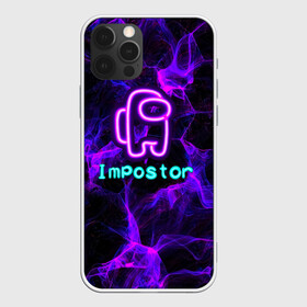 Чехол для iPhone 12 Pro Max с принтом Impostor , Силикон |  | 2021 | among us | axegao | impostor | neon | space mafia | sus.puffballs united | амонг ас | амонг единорог | импостор | инопланетяне | инопланетянин | надпись | новогодний амонг ас | с новым годом | самозванец | среди нас | эмонг ас