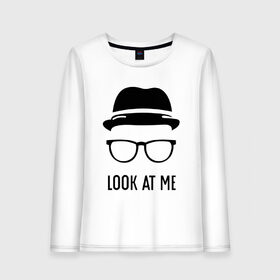 Женский лонгслив хлопок с принтом Look At Me , 100% хлопок |  | 