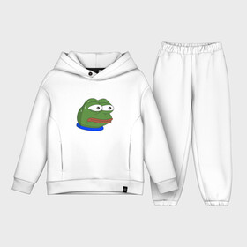 Детский костюм хлопок Oversize с принтом Pepe MonkaS ,  |  | monkas | pepe | испуг | лягушка | мем | пепе | эмоут