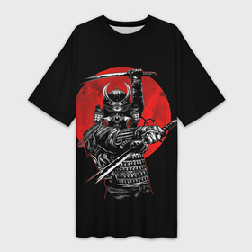 Платье-футболка 3D с принтом Samurai ,  |  | 2077 | art | blood | cyber | cyberpunk | dead | death | demon | japan | mask | ninja | oni | samurai | shadow | shogun | tokyo | warior | арт | воин | война | демон | катана | кибер | киберпанк | кровь | маска | мертвый | ниндзя | путь | самурай