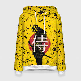 Женская толстовка 3D с принтом ? (Самурай) , 100% полиэстер  | двухслойный капюшон со шнурком для регулировки, мягкие манжеты на рукавах и по низу толстовки, спереди карман-кенгуру с мягким внутренним слоем. | katana | no heaven for samurai | red sun | samurai | samurai lettering | samurai print | samurai sweats | samurai t shirt | sun | катана | красное солнце | надпись самурай | нет рая для самурая | принт самурай | самурай | солнце | толстовка самурай | футб