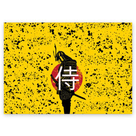 Поздравительная открытка с принтом ? (Самурай) , 100% бумага | плотность бумаги 280 г/м2, матовая, на обратной стороне линовка и место для марки
 | katana | no heaven for samurai | red sun | samurai | samurai lettering | samurai print | samurai sweats | samurai t shirt | sun | катана | красное солнце | надпись самурай | нет рая для самурая | принт самурай | самурай | солнце | толстовка самурай | футб