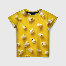 Детская футболка 3D с принтом Попкорн , 100% гипоаллергенный полиэфир | прямой крой, круглый вырез горловины, длина до линии бедер, чуть спущенное плечо, ткань немного тянется | popcorn | воздушная | еда | кино | кинотеатр | кукуруза | кушать | попкорн | сладкий | соленый | сырный | хрустящий