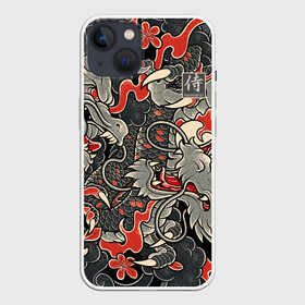 Чехол для iPhone 13 с принтом Самурай (Якудза, драконы) ,  |  | буси | воины рыцари | драконы | сабурау | самурай | якудза