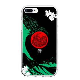 Чехол для iPhone 7Plus/8 Plus матовый с принтом Japanese style , Силикон | Область печати: задняя сторона чехла, без боковых панелей | Тематика изображения на принте: ninja | samurai | больгая волна | дракон | иероглиф | ниндзя | природа | самурай | япония | японское искусство