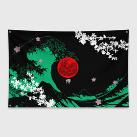 Флаг-баннер с принтом Japanese style , 100% полиэстер | размер 67 х 109 см, плотность ткани — 95 г/м2; по краям флага есть четыре люверса для крепления | ninja | samurai | больгая волна | дракон | иероглиф | ниндзя | природа | самурай | япония | японское искусство