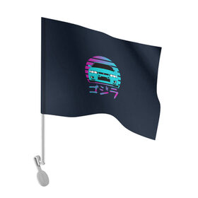 Флаг для автомобиля с принтом Skyline R33 , 100% полиэстер | Размер: 30*21 см | Тематика изображения на принте: gtr | jdm | nissan | r33 | skyline | stance | гтр | неон | скайлайн | тюнинг