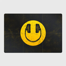 Магнитный плакат 3Х2 с принтом Наушники Смайл , Полимерный материал с магнитным слоем | 6 деталей размером 9*9 см | Тематика изображения на принте: люблю музыку | музыка | наушники | смайл | улыбка | эмодзи