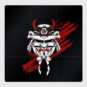Магнитный плакат 3Х3 с принтом Самурай Маска , Полимерный материал с магнитным слоем | 9 деталей размером 9*9 см | cyberpunk 2077 | ninja | samurai | киберпанк | маска самурая | путь война | самурай | сёгун | семь самураев | токио | чёрный самурай | японский самурай