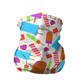 Бандана-труба 3D с принтом Мороженое , 100% полиэстер, ткань с особыми свойствами — Activecool | плотность 150‒180 г/м2; хорошо тянется, но сохраняет форму | Тематика изображения на принте: десерт | мороженое | сладкий лед | фруктовый лед | эскимо