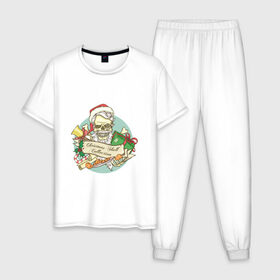 Мужская пижама хлопок с принтом Подарочки от Роджера , 100% хлопок | брюки и футболка прямого кроя, без карманов, на брюках мягкая резинка на поясе и по низу штанин
 | 