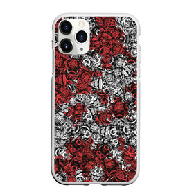 Чехол для iPhone 11 Pro Max матовый с принтом Красные и Белые самураи , Силикон |  | Тематика изображения на принте: bushido | samurai | белый | бусидо | воин | демон | красный | маска | паттерн | самурай | сёгун | япония