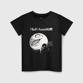 Детская футболка хлопок с принтом NIER AUTOMATA , 100% хлопок | круглый вырез горловины, полуприлегающий силуэт, длина до линии бедер | 2b nier automata | actipon | anime | nier automata | rpg | yorha. | аниме | ниер автомата