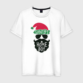 Мужская футболка хлопок с принтом Santas Home Boy , 100% хлопок | прямой крой, круглый вырез горловины, длина до линии бедер, слегка спущенное плечо. | 2020 | 2021 | christmas | happy | merry | new year | зима | новогодний | новогодняя | новогодняя маска | новый год | рождественский | рождество | снег