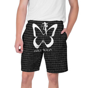 Мужские шорты 3D с принтом butterfly ,  полиэстер 100% | прямой крой, два кармана без застежек по бокам. Мягкая трикотажная резинка на поясе, внутри которой широкие завязки. Длина чуть выше колен | аниме | бабочка | иероглифы