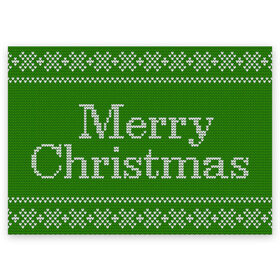 Поздравительная открытка с принтом Merry christmas , 100% бумага | плотность бумаги 280 г/м2, матовая, на обратной стороне линовка и место для марки
 | 