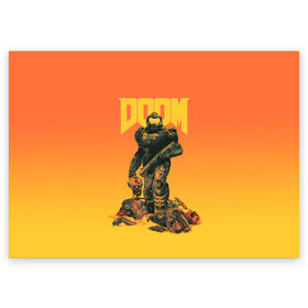 Поздравительная открытка с принтом Doom , 100% бумага | плотность бумаги 280 г/м2, матовая, на обратной стороне линовка и место для марки
 | Тематика изображения на принте: doom | doom eternal | fps | game | games | hell | shooter | shotgun | ад | дробовик | дум | думгай | игра | игры