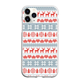 Чехол для iPhone 11 Pro матовый с принтом Новогодний пиксельный узор , Силикон |  | christmas | deer | hearts | new year | pattern | pixels | snowflakes | trees | елки | новый год | олени | пиксели | рождество | сердечки | снежинки | узор