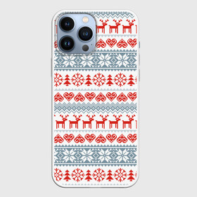 Чехол для iPhone 13 Pro Max с принтом Новогодний пиксельный узор ,  |  | christmas | deer | hearts | new year | pattern | pixels | snowflakes | trees | елки | новый год | олени | пиксели | рождество | сердечки | снежинки | узор