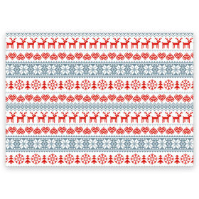 Поздравительная открытка с принтом Новогодний пиксельный узор , 100% бумага | плотность бумаги 280 г/м2, матовая, на обратной стороне линовка и место для марки
 | christmas | deer | hearts | new year | pattern | pixels | snowflakes | trees | елки | новый год | олени | пиксели | рождество | сердечки | снежинки | узор