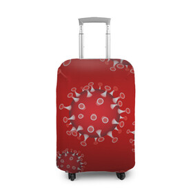 Чехол для чемодана 3D с принтом Вирусяка , 86% полиэфир, 14% спандекс | двустороннее нанесение принта, прорези для ручек и колес | coronavirus | covid | вирус | ковид | коронавирус