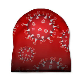 Шапка 3D с принтом Вирусяка , 100% полиэстер | универсальный размер, печать по всей поверхности изделия | coronavirus | covid | вирус | ковид | коронавирус