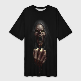 Платье-футболка 3D с принтом Древний Вампир ,  |  | 666 | blood | dracula | horror | inside | scream | vampire | вампир | внутри | дракула | древний | крик | кровь | ужасы | хоррор