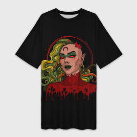 Платье-футболка 3D с принтом Ведьма ,  |  | 666 | blood | dracula | girl | girls | horror | inside | scream | vampire | witch | вампир | ведьма | внутри | дракула | древний | крик | кровь | ужасы | хоррор