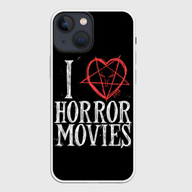 Чехол для iPhone 13 mini с принтом I Love Horror Movies ,  |  | 666 | blood | dracula | horror | i | inside | love | movies | pentagram | scream | vampire | вампир | внутри | дракула | древний | крик | кровь | люблю | пентаграмма | ужасы | фильмы | хоррор | я