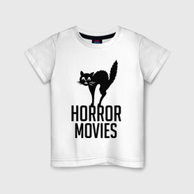 Детская футболка хлопок с принтом Horror Movies , 100% хлопок | круглый вырез горловины, полуприлегающий силуэт, длина до линии бедер | 