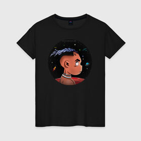 Женская футболка хлопок с принтом XXXTENTACION , 100% хлопок | прямой крой, круглый вырез горловины, длина до линии бедер, слегка спущенное плечо | 17 | rap | аниме | космос | музыка | мульт | планета | ракета | реп | рэп | тентасьон | цепь