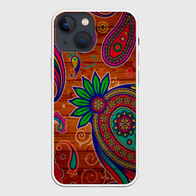 Чехол для iPhone 13 mini с принтом узоры текстура фон ,  |  | Тематика изображения на принте: дудл | дудлинг | красочный | растения | текстура | турецкий узор | узоры | фон | элементы