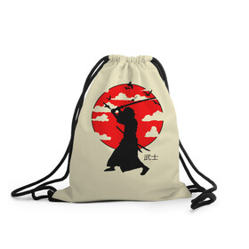 Рюкзак-мешок 3D с принтом Japan samurai , 100% полиэстер | плотность ткани — 200 г/м2, размер — 35 х 45 см; лямки — толстые шнурки, застежка на шнуровке, без карманов и подкладки | Тематика изображения на принте: boy | japan style | japanese aesthetics | ninja | samurai | воин | иероглифы | катана | красная луна | меч | ниндзя | рыцарь | самурай | солдат | харакири | черный самурай | япония | японская анимация | японская эстетика