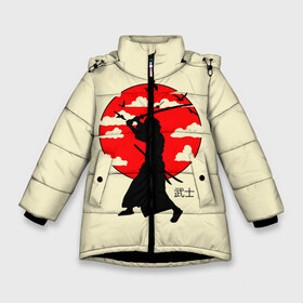 Зимняя куртка для девочек 3D с принтом Japan samurai , ткань верха — 100% полиэстер; подклад — 100% полиэстер, утеплитель — 100% полиэстер. | длина ниже бедра, удлиненная спинка, воротник стойка и отстегивающийся капюшон. Есть боковые карманы с листочкой на кнопках, утяжки по низу изделия и внутренний карман на молнии. 

Предусмотрены светоотражающий принт на спинке, радужный светоотражающий элемент на пуллере молнии и на резинке для утяжки. | Тематика изображения на принте: boy | japan style | japanese aesthetics | ninja | samurai | воин | иероглифы | катана | красная луна | меч | ниндзя | рыцарь | самурай | солдат | харакири | черный самурай | япония | японская анимация | японская эстетика