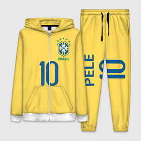 Женский костюм 3D с принтом СБОРНАЯ БРАЗИЛИИ ПЕЛЕ ,  |  | brazil | game | legend | pele | sport | uniform | бразилия | гол | желтый | игра | легенда | мяч | нападающий | пеле | ретро | форма | футбол | чемпион | чемпионат