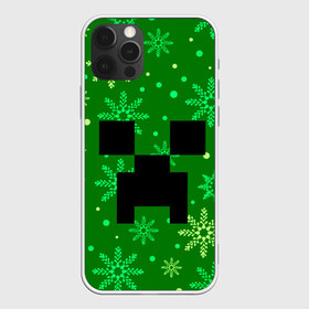 Чехол для iPhone 12 Pro Max с принтом ЗИМНИЙ MINECRAFT , Силикон |  | christmas | creeper | game | minecraft | new year | snow | winter | зима | крипер | майнкрафт | мороз | новый год | рождество | снег | снежинки