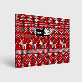 Холст прямоугольный с принтом Pornhub , 100% ПВХ |  | deer | fashion | horns | new year | pattern | vanguard | x mas tree | авангард | ёлка | мода | новый год | олень | рога | узор