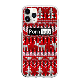 Чехол для iPhone 11 Pro матовый с принтом Pornhub , Силикон |  | deer | fashion | horns | new year | pattern | vanguard | x mas tree | авангард | ёлка | мода | новый год | олень | рога | узор