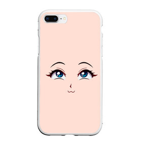 Чехол для iPhone 7Plus/8 Plus матовый с принтом Happy anime face , Силикон | Область печати: задняя сторона чехла, без боковых панелей | angry | anime | art | big | eyes | face | girl | kawaii | manga | style | аниме | арт | глаза | девушка | кавай | лицо | манга