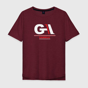 Мужская футболка хлопок Oversize с принтом GAMMUZ original RS red-white , 100% хлопок | свободный крой, круглый ворот, “спинка” длиннее передней части | 