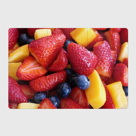Магнитный плакат 3Х2 с принтом Фругтово-ягодное изобилие , Полимерный материал с магнитным слоем | 6 деталей размером 9*9 см | еда | клубника | манго | фрукт | фрукты | черника | ягода | ягоды