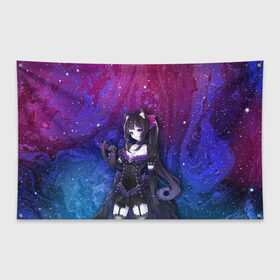 Флаг-баннер с принтом Neko - Gothic Anime , 100% полиэстер | размер 67 х 109 см, плотность ткани — 95 г/м2; по краям флага есть четыре люверса для крепления | anime | gothic | neko | кошка | мими | неко | ушки