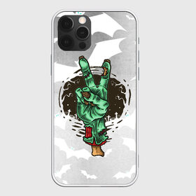 Чехол для iPhone 12 Pro Max с принтом Zombie peace hand , Силикон |  | creepy | dead | evil | halloween | hand | zombie | зомби | кости | мертвец | рука | скелет | ужас | ужасы | хоррор | хоррор мерч | хэллоуин