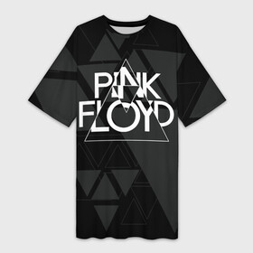 Платье-футболка 3D с принтом Pink Floyd ,  |  | dark side of the moon | floyd | music | pink | pink floid | pink floyd | rock | rocker | rocknroll | the wall | музыка | пинк | пинк флоид | пинк флойд | рок | рок н ролл | рокер | флойд